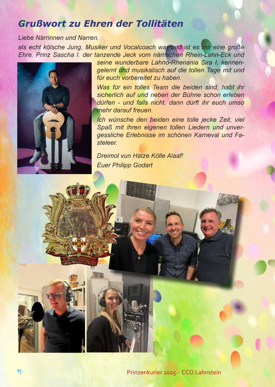 Prinzenkurier 2025 Prinz und Lahno-Rhenania 2025